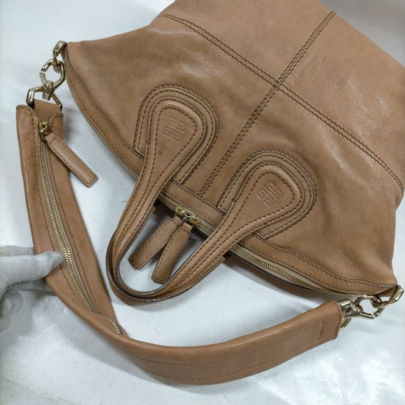Auth Givenchy Hand Bag Beige Leather #61178G27 - Picture 6 of 9